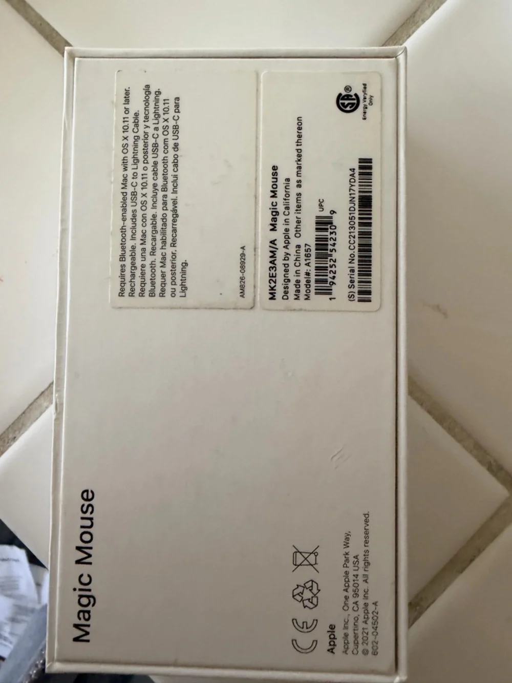 Apple White Magic Mouse 2 — Wireless Multi-Touch Mouse